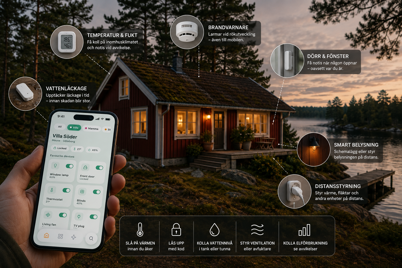 Låt det smarta hemmet ta hand om fritidshuset