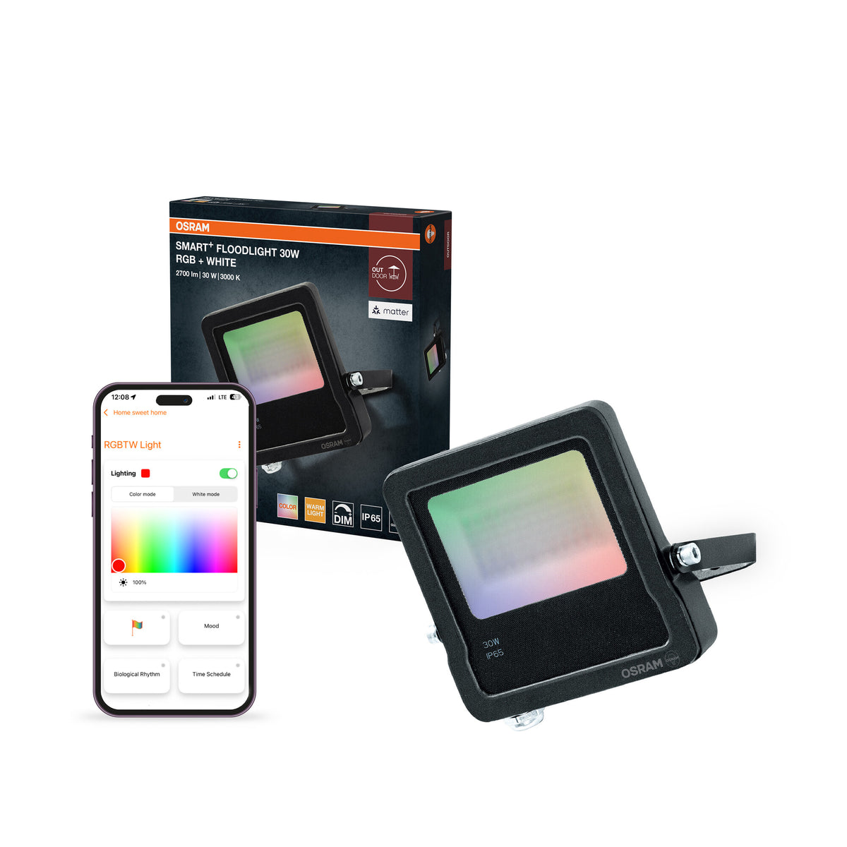 OSRAM SMART+ Matter Strålkastare 30W RGBW Utomhus (IP65)